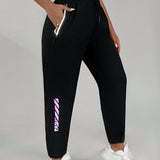 Sudadera holgada de jogging para mujer con bolsillo con cremallera, transpirable y comoda con cinturilla elastica y punos ajustables