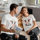 CoupledUp Juego de pijama de seda de leche para mujer PJS1, 140gsm, impresion digital