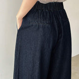 FRIFUL Jeans de pierna ancha holgada a rayas para mujeres con bolsillo y parche, versatiles y comodos para un look casual