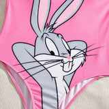 LOONEY TUNES X  Traje de bano de una pieza tejido para mujer con alta elasticidad y tirantes