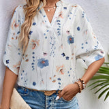 SHEIN LUNE Camisa floral de moda de verano para mujer