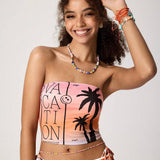 Designbyallyssa Top tubo con estampado tropical para el verano