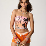 Designbyallyssa Top tubo con estampado tropical para el verano