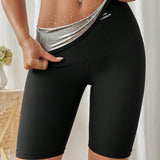 1 pieza de pantalones cortos moldeadores de cintura alta y control de abdomen para mujer, pantalones cortos deportivos moldeadores de verano para tonificar muslos y gluteos