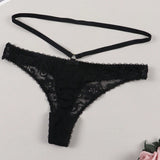 Tanga De Encaje Sexy Para Mujer Con Borde Floral Transparente Y Cinturon, Unicas Y De Moda Para Usar Diariamente