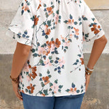 Camisa de verano de mujer de a grande con estampado floral