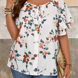 Camisa de verano de mujer de a grande con estampado floral