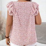 Blusa de manga mariposa con estampado floral de margarita en as grandes