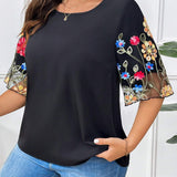 Blusa de manga acampanada con estampado floral para verano en as grandes