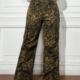 EZwear Pantalones de trabajo casuales y modernos para mujer, con corte holgado y bolsillos