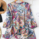 Blusa de a grande con estampado de Paisley y escote de corte