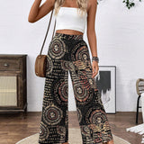 Prive Pantalon de pierna ancha con diseno de mandala