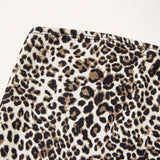 Coolane Top de Brasier sin tirantes retro con impresion de leopardo para mujer, fresco y versatil estilo urbano con dobladillo irregular para atuendos de verano