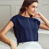 Classy Blusa de manga murcielago con dees de costura STITCH