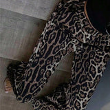 Prive Pantalones anchos informales de estampado de leopardo