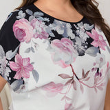 Mulvari Blusa floral plus con mangas de murcielago