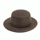 1 pieza Sombrero de fieltro de lana liso para mujer, estilo britanico vintage, gorra de invierno versatil, escolar