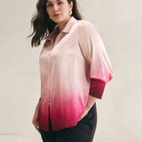 BIZwear Camisa casual y holgada para mujeres de a grande con impresion de degradado, primavera/verano