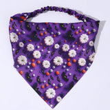 1 pieza Bandana de estilo gotico de Halloween con patron eagerado de calavera y fantasma de calabaza