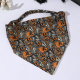 1 pieza Bandana de estilo gotico de Halloween con patron eagerado de calavera y fantasma de calabaza