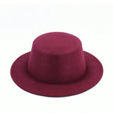 1 pieza Sombrero de fieltro de lana liso para mujer, estilo britanico vintage, gorra de invierno versatil, escolar