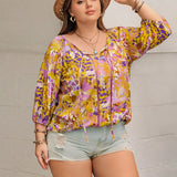 Rusttydustty Blusa suelta bohemia de a grande para mujer, ideal para vacaciones en la playa