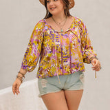 Rusttydustty Blusa suelta bohemia de a grande para mujer, ideal para vacaciones en la playa