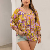 Rusttydustty Blusa suelta bohemia de a grande para mujer, ideal para vacaciones en la playa