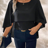 Blusa elegante con cuello chal para mujer