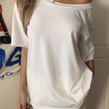 CovetEZ Camiseta de manga raglan de unicolor minimalista casual para mujer, adecuada para el verano