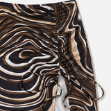 Falda con estampado con cordón lateral de muslo con abertura