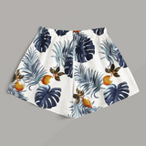 Shorts con nudo delantero con estampado tropical