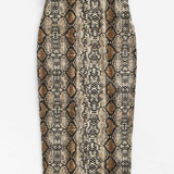 Falda lápiz con patrón de piel de serpiente bajo con abertura