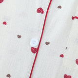 Lindo Conjunto De Pijama Estampado En Forma De Corazón Para Mujer, Que Incluye Top Con Botones Y Pantalones Cortos, Adecuado Para Dormir Y Usar En Casa