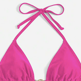 Vestido de baño bikini triángulo halter vinculado con aro