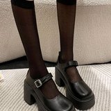 Zapatos de suela gruesa con tacón de cuña informales elegantes para primavera y otoño para mujer