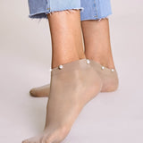 Calcetines con diseno de perla artificial 2 pares
