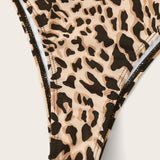 Set de bikini de cintura alta top halter de leopardo