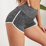 EZwear Shorts de cintura ancha unido en contraste tejido jaspeado