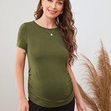 Maternidad camiseta ajustada fruncido
