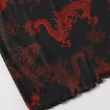 Coolane Vestido con estampado de dragon chino ribete en forma de lechuga