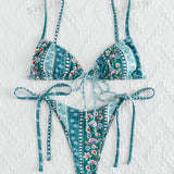 Swim BohoFeel Vestido de baño bikini paisley & floral con cordon lateral
