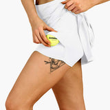 icyzone Falda tenis con estampado de dibujo con bolsillo