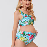 Maternidad Banador bikini con estampado floral fruncido