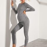 Maternidad top bajo con abertura con pantalones de cintura elastica ajustable