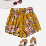 VCAY Shorts de cintura fruncido floral