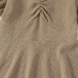 Ninas Vestido fruncido delantero con textura de manga farol