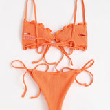 Swim Mod Conjunto De Bikini A Rayas De Colores Para Mujer