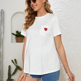 Maternidad Camiseta con estampado de corazon