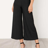 BIZwear Pantalones culotte de cintura elastica unicolor ropa de trabajo